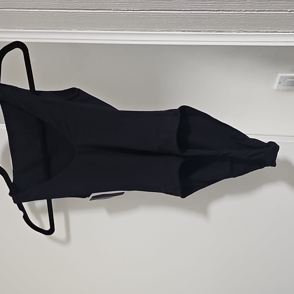 NWT Auden Luxe Stretch Boatneck Thong Bodysuit Black XS - Picture 2 of 10